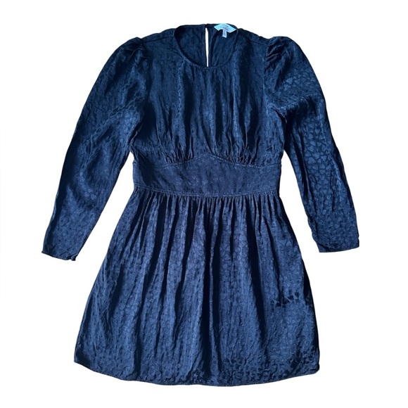 & Other Stories Triangle Bodice Ruffled Mini Dress Black Heart Print Size 8 - Picture 3 of 11